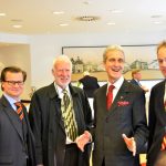 Ordenskanzler Stolberg mit Novizen Dr. Millauer, Dr. Kubicek, Michiel Hemminga